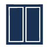 two closed doors in dark blue color representing a sense of mystery and choice to open nine possibilities