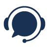 headset icon representing customer support for 21st century communication